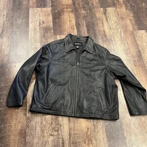 Vintage EDDIE BAUER leather jacket brown PATINA MOTORCYCLE Bomber Coat Y2K XXXLT